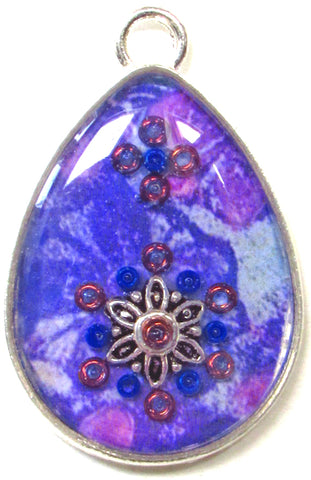 Organdie - silver plated pendant and necklace