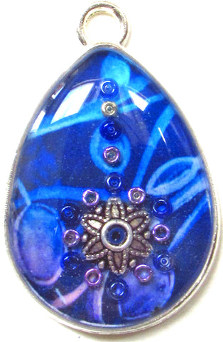 Ink - silver plated pendant and necklace