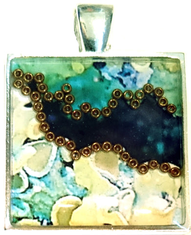 silver plated resin pendant