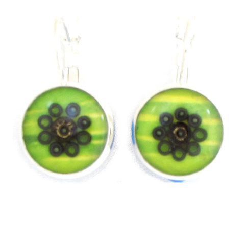 Bamboo - silver plated earrings