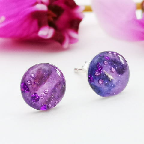 Amethyst - sterling silver earrings