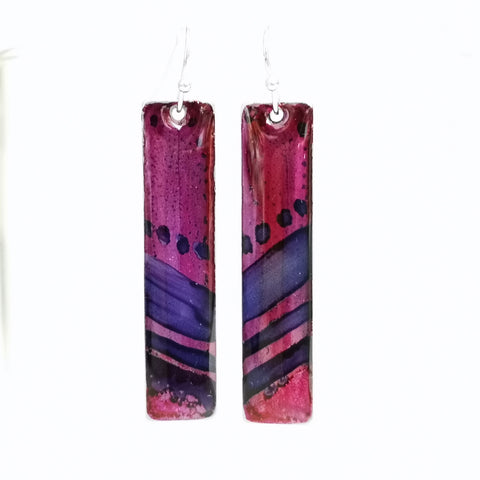 Scope - long drop earrings with sterling silver earring hooks