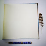 Handbound sketchbook / journal / notebook / diary / cyanotype feather design