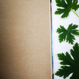 Handbound sketchbook / journal / notebook / diary / cyanotype geranium design