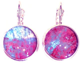 Claret - silver plated earrings