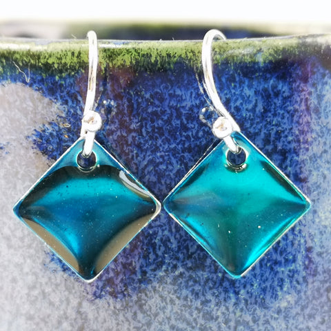Aqua - inky drop earrings