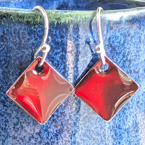 Crimson - inky drop earrings