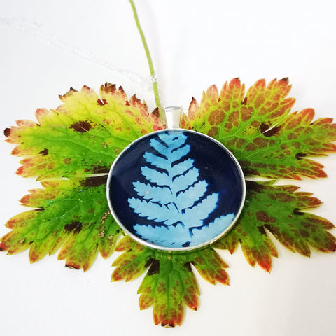 Fern - silver plated pendant and necklace