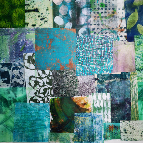 Green 1 - Mixed Media Collage paper pack - great for craft projects