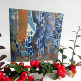 Abstract - Mixed Media Collage Art Work on Wood Canvas