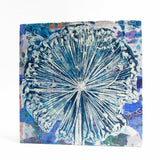 Allium - Mixed Media Collage Art Work on Wood Canvas