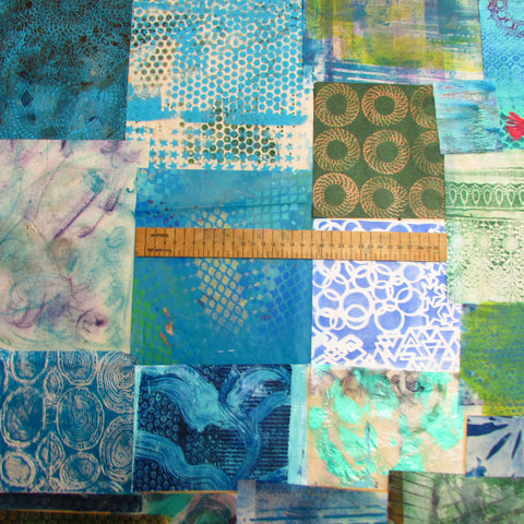 Green/ Blue- Mixed Media Collage paper pack - great for craft projects