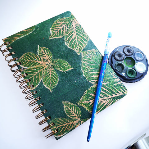 Original Monoprint Bound All Media A5 Notebook – 160gsm Seawhite Paper (50 Pages / 100 Sides) - Chestnut