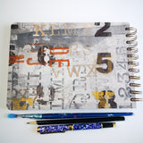 Original Monoprint Bound All Media A5 Notebook – 160gsm Seawhite Paper (50 Pages / 100 Sides) - Font