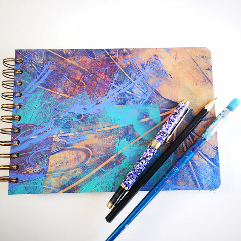 Original Monoprint Bound All Media A5 Notebook – 160gsm Seawhite Paper (50 Pages / 100 Sides) - Beam