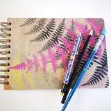 Original Monoprint Bound All Media A5 Notebook – 160gsm Seawhite Paper (50 Pages / 100 Sides) - Fronds
