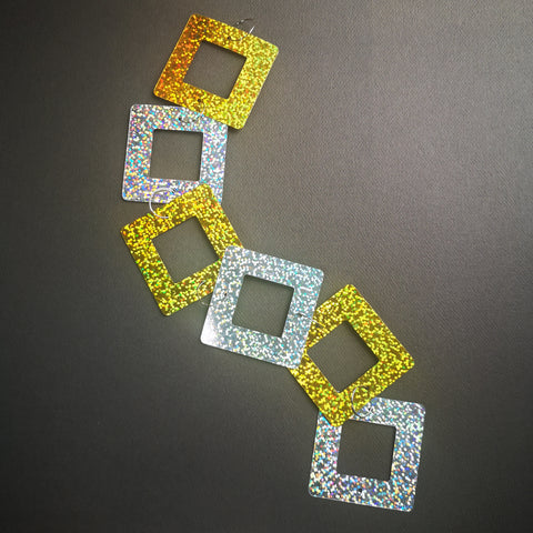 Large glitter strip for gel plate texture making