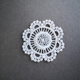 Small sewn doily for gel plate texture making approx 4.5cm wide