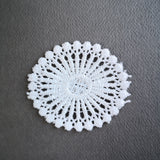 Small sewn doily for gel plate texture making approx 4.5cm wide