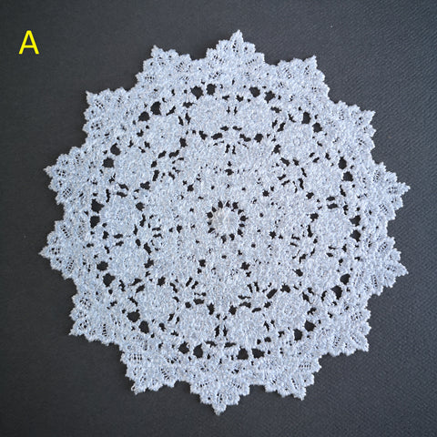 Medium sewn doily for gel plate texture making approx 15cm wide