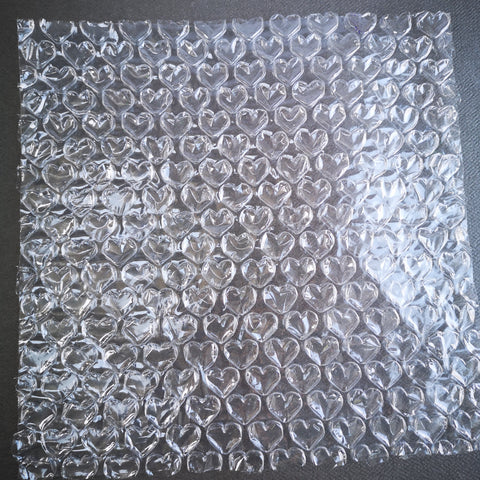 Heart shaped bubble wrap for gel plate texture making