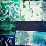 Green/Blue - Mixed Media Collage paper pack - great for craft projects