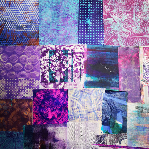 Purple - Mixed Media Collage paper pack - great for craft projects