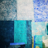 Blue - Mixed Media Collage paper pack - great for craft projects