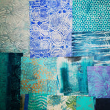 Blue - Mixed Media Collage paper pack - great for craft projects