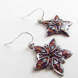 Anemone - Floral Monoprint Earrings