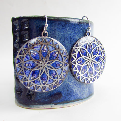 Flaunt - Mandala Monoprint Earrings