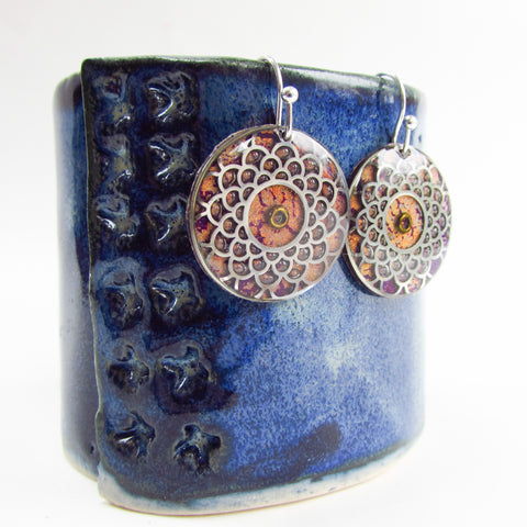 Floret - Mandala Monoprint Earrings