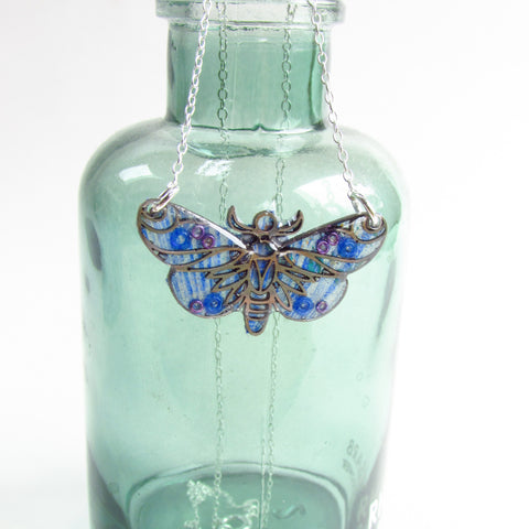 Free - Moth Monoprint Pendant and Sterling Silver Necklace
