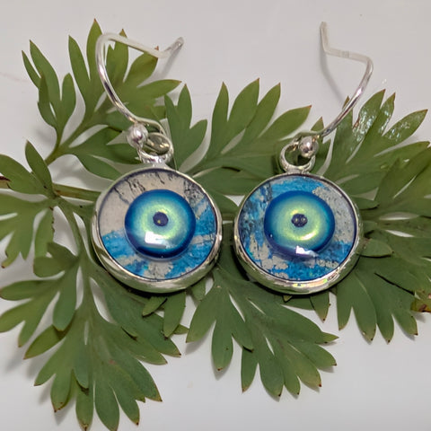 Iris - silver plated earrings