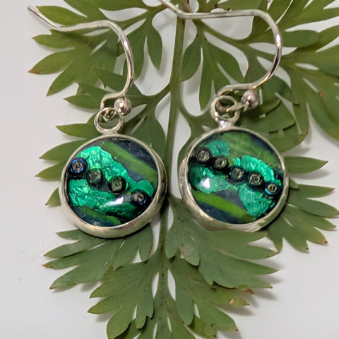 Harlequin - silver plated earrings