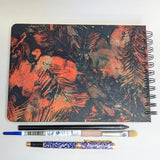 Original Monoprint Bound All Media A5 Notebook – 160gsm Seawhite Paper (50 Pages / 100 Sides) - Yew