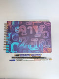Original Monoprint Bound All Media A5 Notebook – 160gsm Seawhite Paper (50 Pages / 100 Sides) - Type