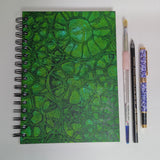 Original Monoprint Bound All Media A5 Notebook – 160gsm Seawhite Paper (50 Pages / 100 Sides) - Diatom