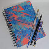 Original Monoprint Bound All Media A5 Notebook – 160gsm Seawhite Paper (50 Pages / 100 Sides) - Leaf