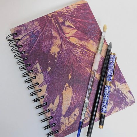 Original Monoprint Bound All Media A5 Notebook – 160gsm Seawhite Paper (50 Pages / 100 Sides) - Flourish