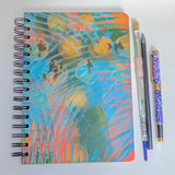 Original Monoprint Bound All Media A5 Notebook – 160gsm Seawhite Paper (50 Pages / 100 Sides) - Abstract
