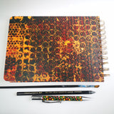 Original Monoprint Bound All Media A5 Notebook – 160gsm Seawhite Paper (50 Pages / 100 Sides) - Copper