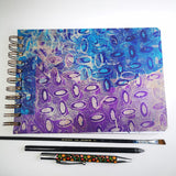 Original Monoprint Bound All Media A5 Notebook – 160gsm Seawhite Paper (50 Pages / 100 Sides) - Steel