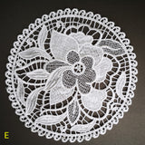 Large sewn doily for gel plate texture making approx 21cm wide
