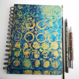 Original Monoprint Bound All Media A5 Notebook – 160gsm Seawhite Paper (50 Pages / 100 Sides) - Geo