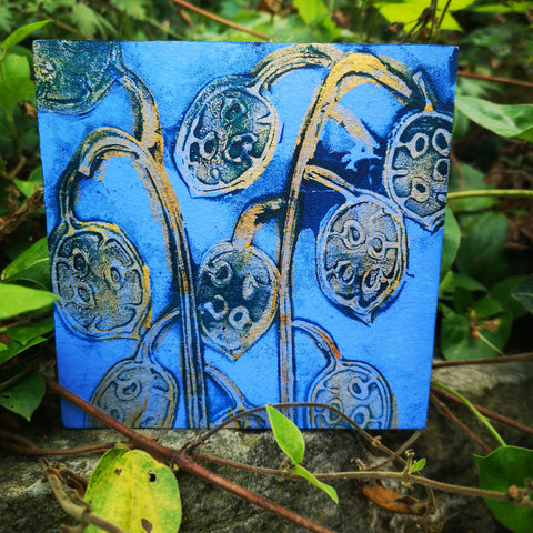Purses - Mixed Media Collage Art Work on Wood Canvas