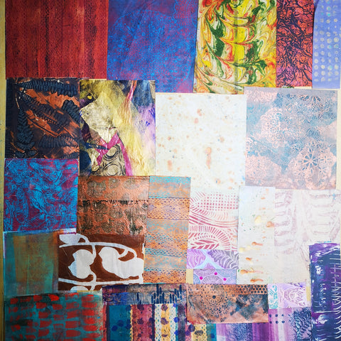 Warm colours - Mixed Media Collage paper pack - great for craft projects