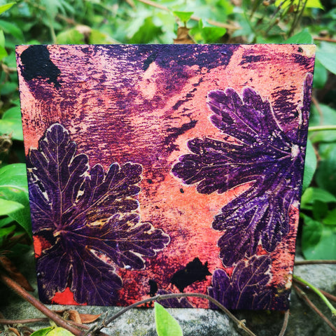 Verdure - Mixed Media Collage Art Work on Wood Canvas