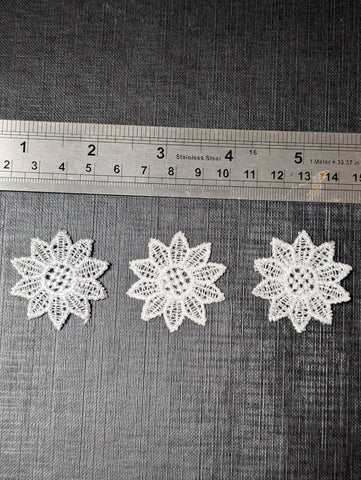 Small sewn flowers for gel plate texture making