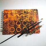 Original Monoprint Bound All Media A5 Notebook – 160gsm Seawhite Paper (50 Pages / 100 Sides) - Copper